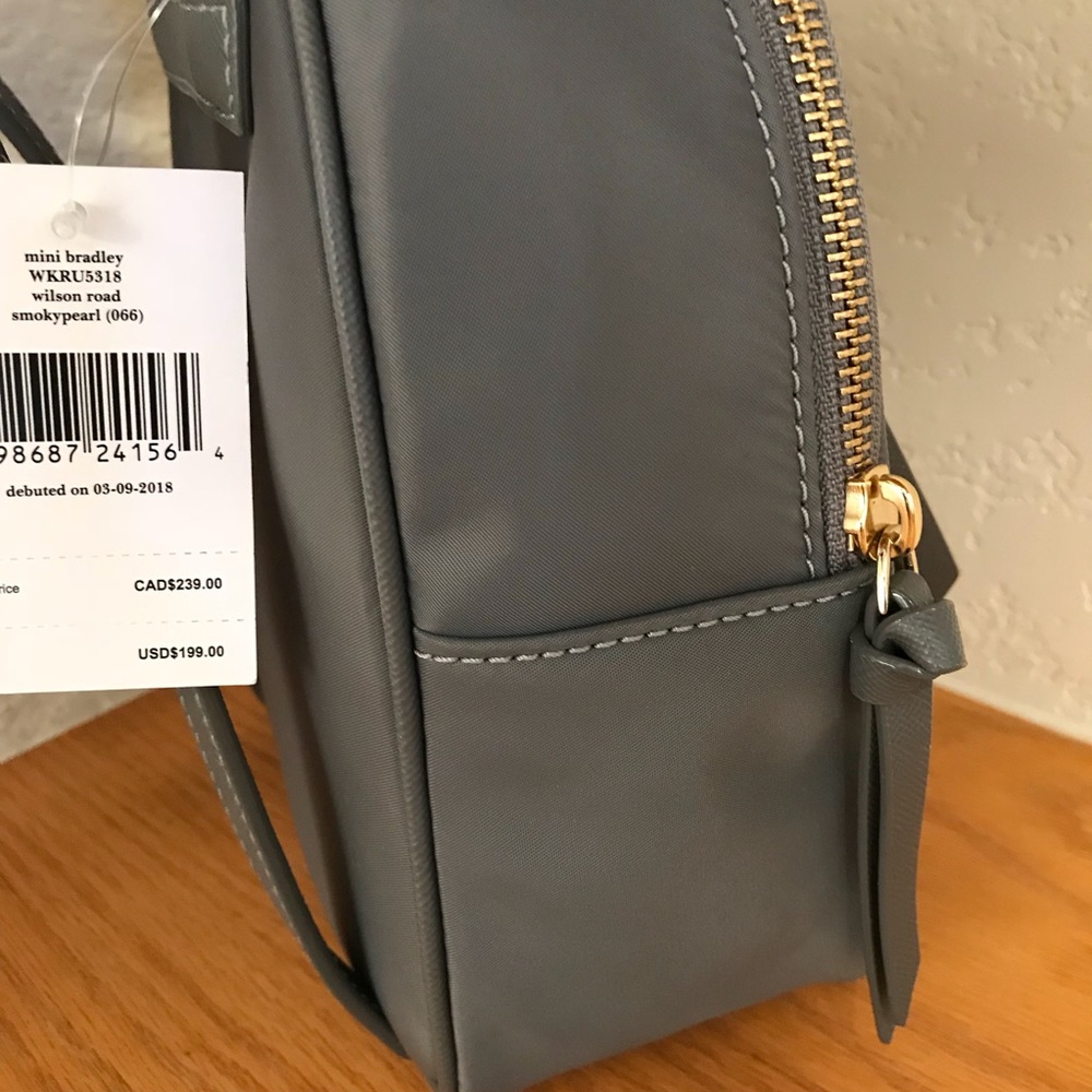 Kate spade mini Bradley Wilson backpack grey bag - Picture 7 of 8